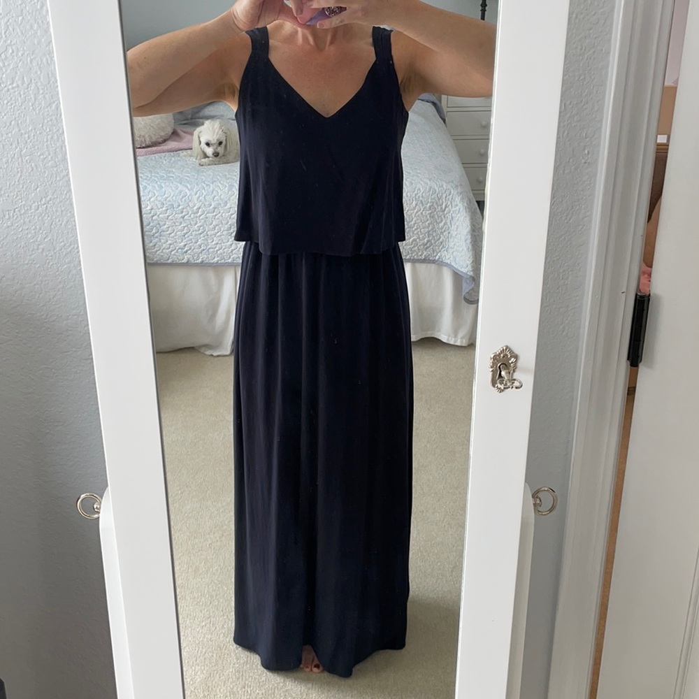 Zara navy maxi dress